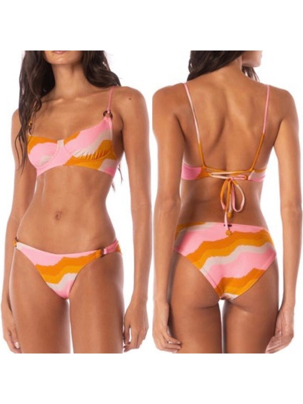 Maaji Paradiso Waves Bikini Set Size XL Reversible Tropical Summer Vacation New